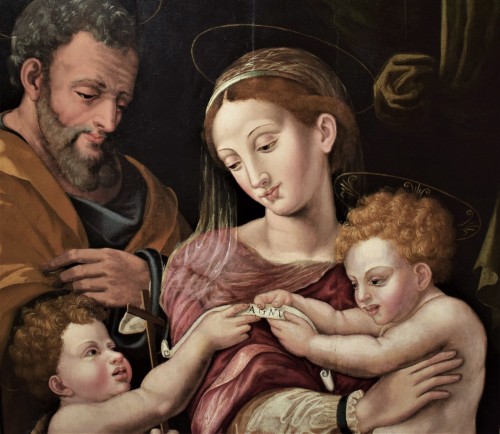 Tableaux et dessins Tableaux XVIe siècle - Sainte Famille - Atelier de Michele Tosini (1503-1577)